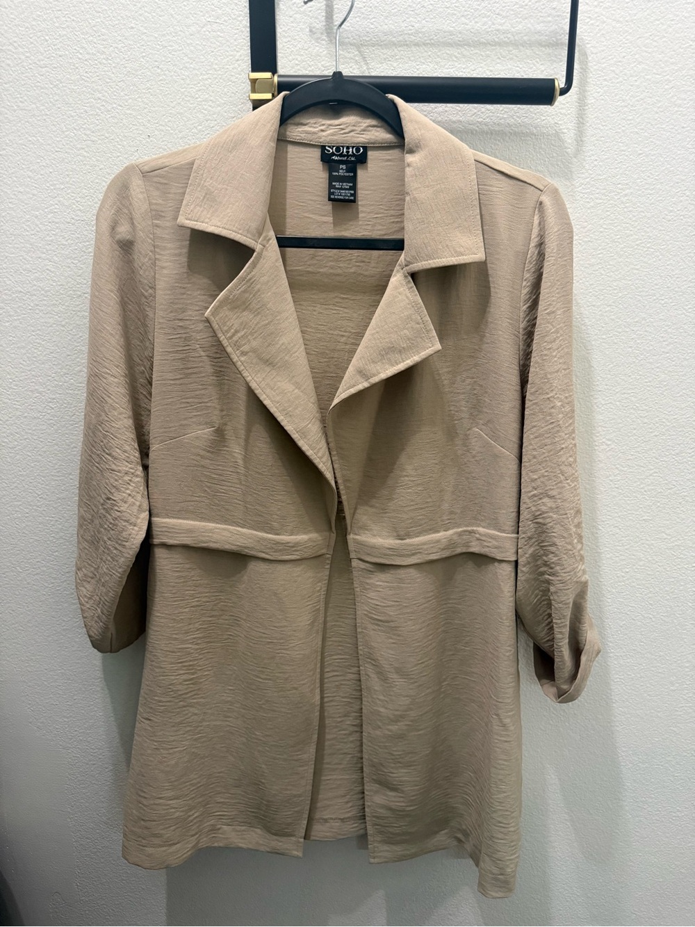SOHO Beige Open-Front Lightweight Blazer